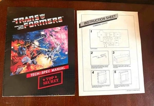 Transformers 1985 G1 STARS Command Center Instructions Tech-Spec Manual & Poster - Picture 1 of 10