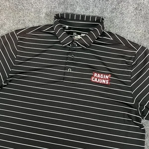 Louisiana-Lafayette Ragin' Cajuns UA Under Armour SS Black Stripe Polo Shirt | L - Picture 1 of 12