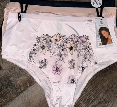 Daisy Fuentes Womens Hipster Underwear Panties 3-Pair Nylon Lace (A) ~ 3X - Image 1 of 4