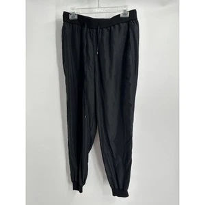 Eileen Fisher Women Pants Sz M Black Silk Joggers Quiet Luxury Minimalist Lagom  - Picture 1 of 8