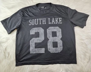  Hollister Co. Herren (M) Boxy Crop Fit Sputh Lake Schwarz Grafik Jersey T-Shirt - Bild 1 von 7