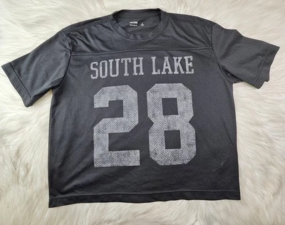  Camiseta Jersey Hollister Co. Para Hombre (M) Cuadrada Corte Recortada Sputh Lake Negra Gráfica Foto 1 de 4