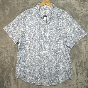 Bonobos Hemd Herren XL Hellblau Jersey Riviera Blumen Kurzarm Slim Fit Neu - Bild 1 von 9