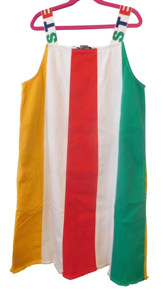 Stella McCartney Girls Size 14 Color Block Vertical Stripe Denim Dress w/ Tags - Image 1 of 4