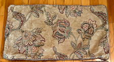 Two CROSCILL Jacobean HEAVY TAPESTRY Pair KING Pillow SHAMS Taupe Brown Floral