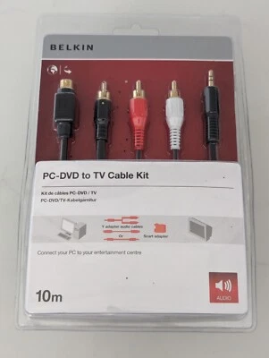 BELKIN PC-DVD TO TV CABLE KIT 10M NEW SEALED GENUINE  - Image 1 of 2