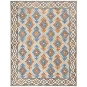 SAFAVIEH Micro-Loop MLP401A Handmade Blue / Beige Rug - Picture 1 of 16