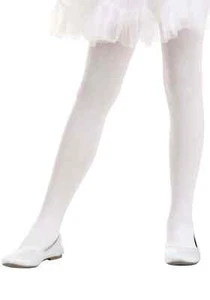 Girl's Deluxe White Tights - Picture 1 of 1