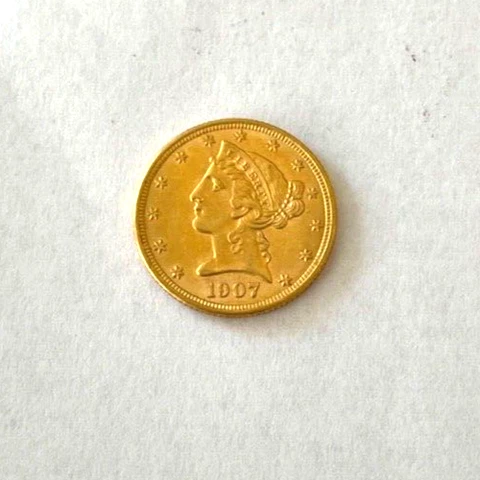 RARE---1907-D  $5.00 U.S. Liberty Gold Coin High End Cover