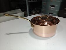 Mauviel M'150B 1.5mm Copper Sauce Pan With Lid & Brass Handles, 2.8-Qt