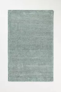 Luxurious Hand-Tufted Wool Silk Rug Lucy Striped Modern Green Stripes Area Carpe - Picture 1 of 8