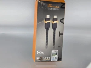 Titan 8K LED HDMI Cable, 3 ft, Amber LED High Speed 48Gbps, 8K 60Hz, 4K 120H - Picture 1 of 3