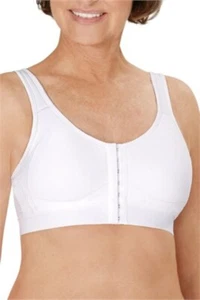 Amoena Women's Ester Post-Surgical Wire-Free Front Closure Bra - White 42576 - Picture 1 of 3