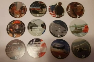 3th Print Set 5 Cent AAFES Pogs 2003 printing E.F.. Military Tokens - Picture 1 of 2