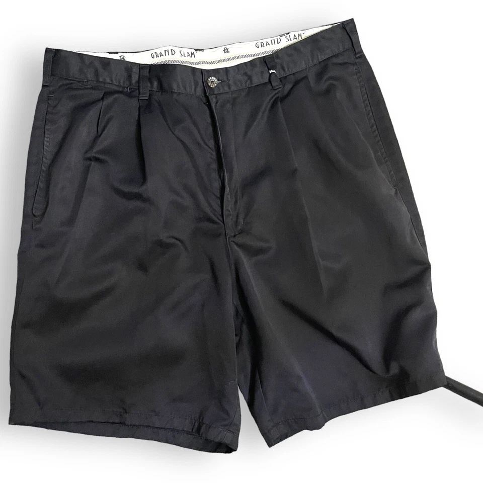 Мужские шорты Grand Slam Chino с 36 черными карманами на молнии ретро опрятная повседневная униформа - Изображение 1 из 4