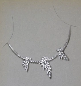 Original fine vintage Jewellery design, circa 1970's. Diamond necklace - Picture 1 of 3