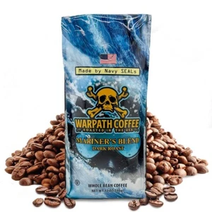Warpath Kaffee Dark Roast Ganze Bohne Mariner's Mischung Extra Stark Geröstet 12 Oz. - Bild 1 von 7
