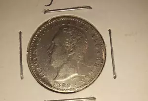 PORTUGAL 100 Reis 1880 - Plata .916 - En muy buen estado - - Imagen 1 de 2