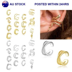 13 Style Unisex Fake Helix Cartilage Conch ClipOn Non-Piercing Ear Cuff - Picture 1 of 20
