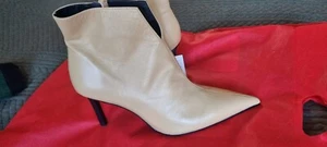 Women’s Cream Zara Ankle Boots Size 38 - Picture 1 of 7