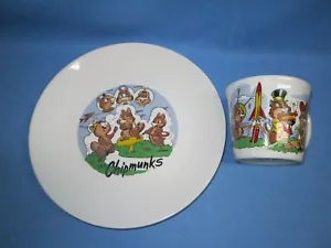 Piatto e tazza vintage The Chipmunks ~ Alvin, Simon, Theodore - Foto 1 di 11