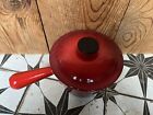 Vintage LE CREUSET #FB Enamel Cast Iron Sauce Pan Lid Fondue Pot Windsor RED 