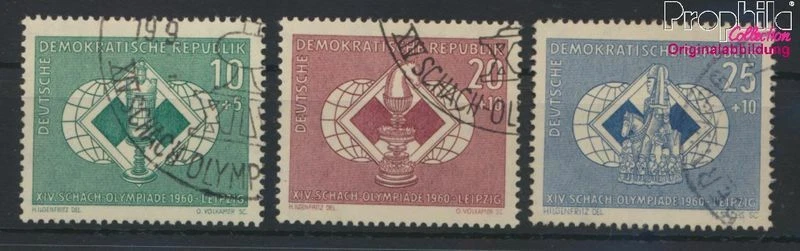 DDR (RDA) 786-788 (completa.edición) usado 1960 ajedrez-juegos olímp (9761733 - Imagen 1 de 1