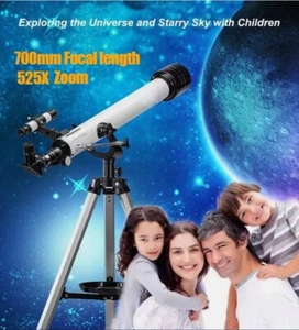 700mm Astronomical Telescope 525X with Phone Adapter for Beginner Moon Watching - Picture 1 of 11