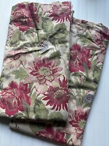 Pottery Barn Marla Floral 2 Curtain Panels 3-in-1 Lined 50x96- 2 Sets Available