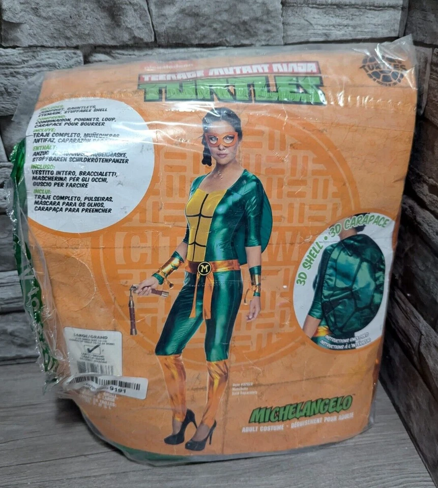 LEER Mono Miguel Ángel Tortugas Ninja Adolescentes Mutantes Disfraz para Mujer, Grande Foto 1 de 4