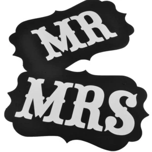 Mr Mrs Sign Unique Wedding Decor Dinner Table Rustic Centerpiece Decorations - Picture 1 of 5