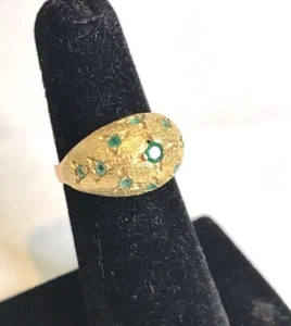Vintage 18k Smaragd Kuppel Ring Größe 4,75 - 5,23gramm - Bild 1 von 7