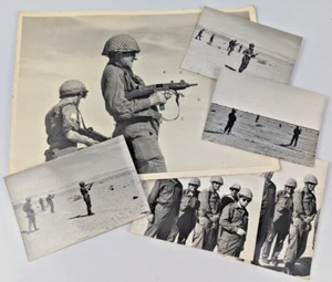 lot of 6 Photos IDF Israel soldiers training and Firing Uzi submachine gun 60's - Picture 1 of 9