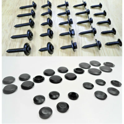 ¡25 TORNILLOS INTERIORES NEGROS Y 25 TAPONES DE CARROCERÍA! PARA MERCURY METEOR MONTEGO CYCLONE ETC Foto 1 de 4