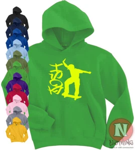Skateboard personalised hoodie kids Adults top skateboarding Hoody add your name - Picture 1 of 11