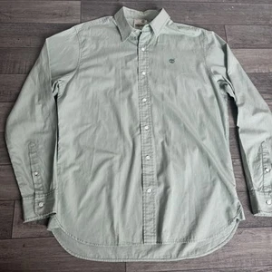 Timberland Shirt Men’s Size M Green Striped Long Sleeve Shirt - Picture 1 of 11