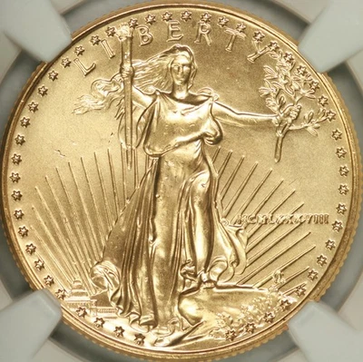 1988 $25 Half Ounce Gold Eagle NGC MS68 - Image 1 of 3