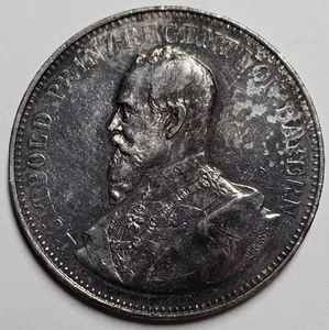 Bavaria Germany Prince Luitpold/Army Memorial Medal, 1892, 34.3 Grams Sterling - Picture 1 of 2