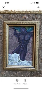 "Atlas", von Tazz Original Mischtechnik Gemälde gerahmt zum Aufhängen oder Aufstellen 8"x10 - Bild 1 von 12