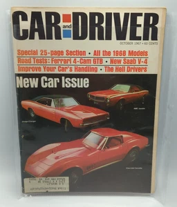 Car and Driver October 1967 Corvette Charger Javelin Magazine VG condition - Bild 1 von 8