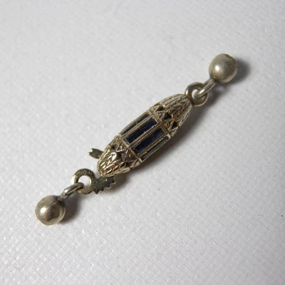 BIGIOTTERIA D'EPOCA DECò CHIUSURA FERMAGLIO X GIOIELLI COLLANE ARGENTO E ZAFFIRI - Immagine 1 di 4