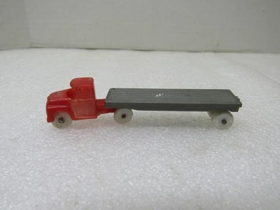 Tractor Ford 1956 rojo post cereal con remolque de plataforma plana Fruehauf plateado molde de F&F Foto 1 de 4