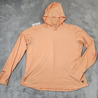 Kathmandu T-shirt Top Size 18 HOODIE Womens ORANGE LONG SLEEVE THUMB HOLES - image 1 of 4