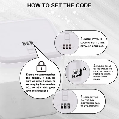 Medication Lock Box With Code Lockable Storage Box For Fridge Snacks Food Ph NEW - Image 1 of 4
