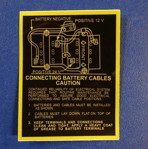 HMMWV Humvee Battery Connection Label Sticker  12339107 - Picture 1 of 1