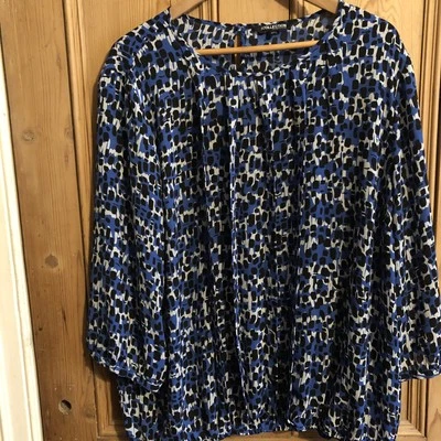 Debenhams Collection, Blouse, Blue Multi, Size 22 - Image 1 of 4