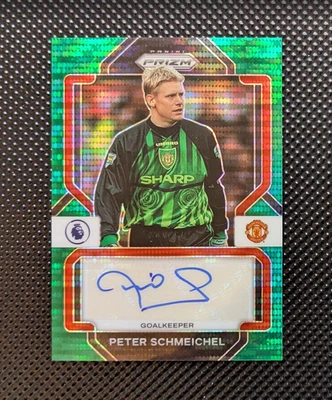 PETER SCHMEICHEL Auto Green Pulsar Panini Prizm Premier League 2022 23 SP - Image 1 of 2