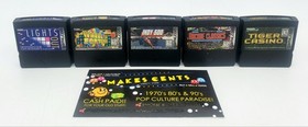 Lot Of 5 - Tiger Game Com - Lights Out, Wheel of Fortune, Indy 500 Cartridges 