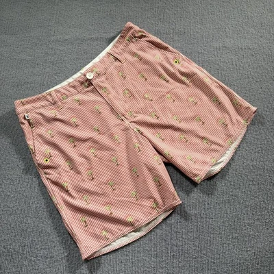 Pantalones Cortos Informales Sperry Topsider Para Hombres Rayas Palmas Elastizados Rojo Talla 34 Foto 1 de 4