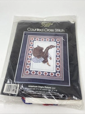 American Eagle Picture #60207 Counted Cross Stitch Approx 11 x 14 Golden Bee - Image 1 of 3